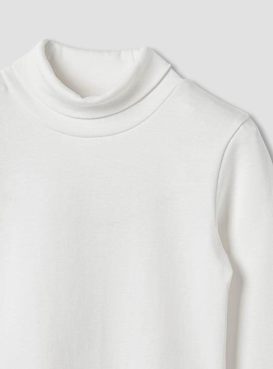 Juniors Solid T-shirt with Turtle Neck - Set of 2
