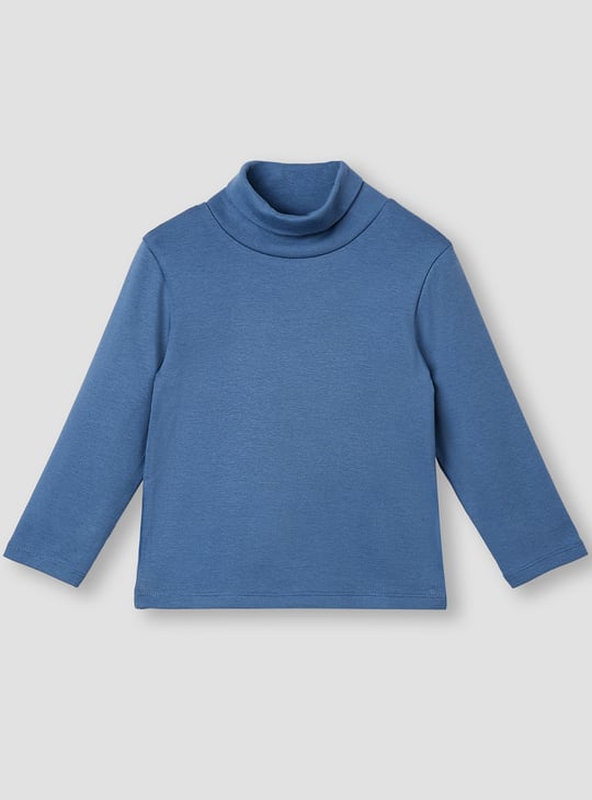 Juniors Solid Turtle Neck T-shirt with Long Sleeves - Set of 2