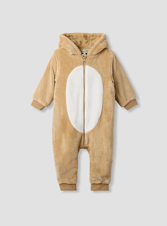 Juniors Hooded Neck Coverall with Zip Closure