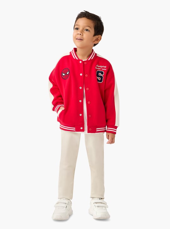 Juniors Spider-Man Embroidered Varsity Jacket