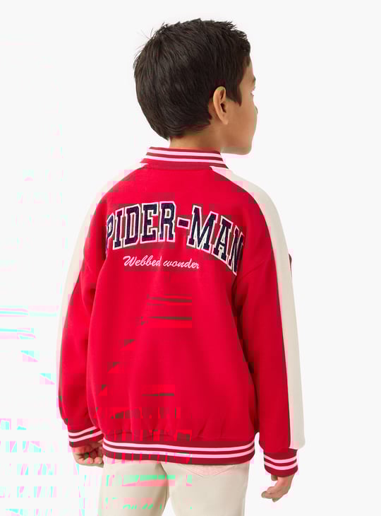 Juniors Spider-Man Embroidered Varsity Jacket