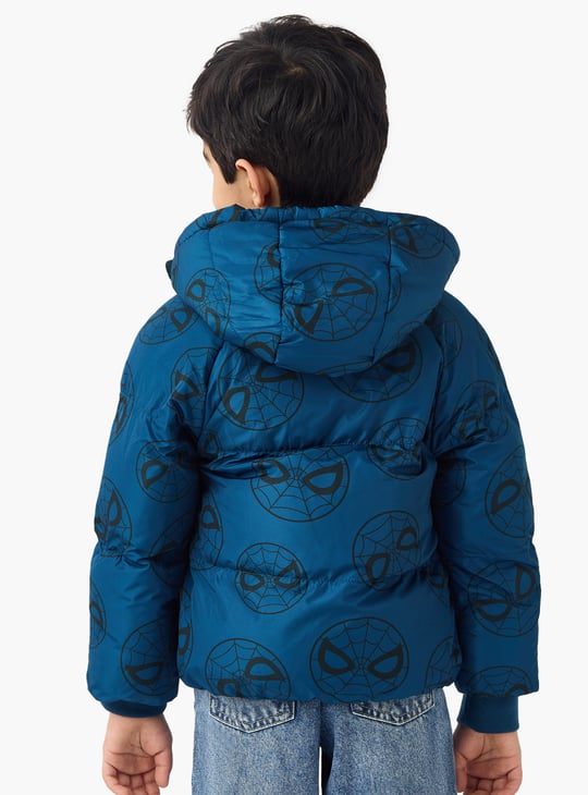 Juniors Spider-Man Print Hooded Jacket