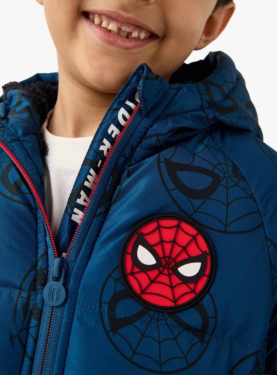 Juniors Spider-Man Print Hooded Jacket
