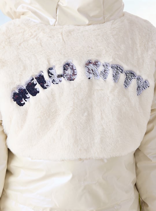 Hello Kitty Sequin Embellished Padded Jacket with Hood