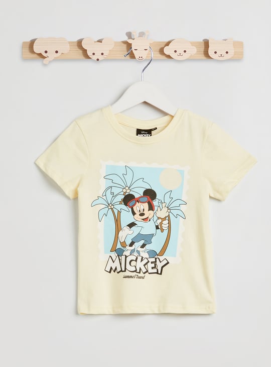Mickey Mouse Print T-shirt and Pyjama Set