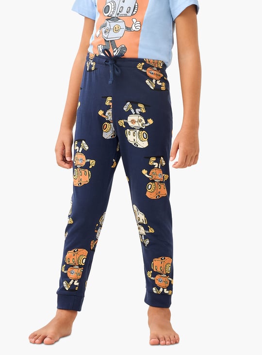 Juniors Robot Print T-shirt and Pyjama Set