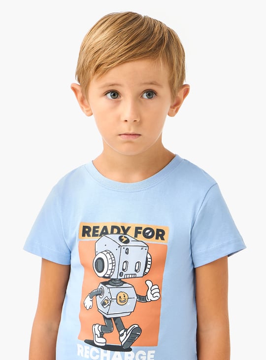Juniors Robot Print T-shirt and Pyjama Set