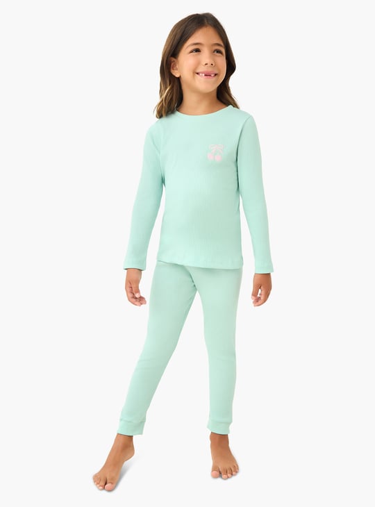 Juniors Ribbed T-shirt and Pyjama Set