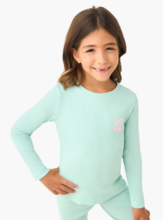 Juniors Ribbed T-shirt and Pyjama Set