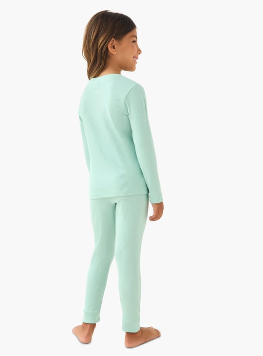 Juniors Ribbed T-shirt and Pyjama Set