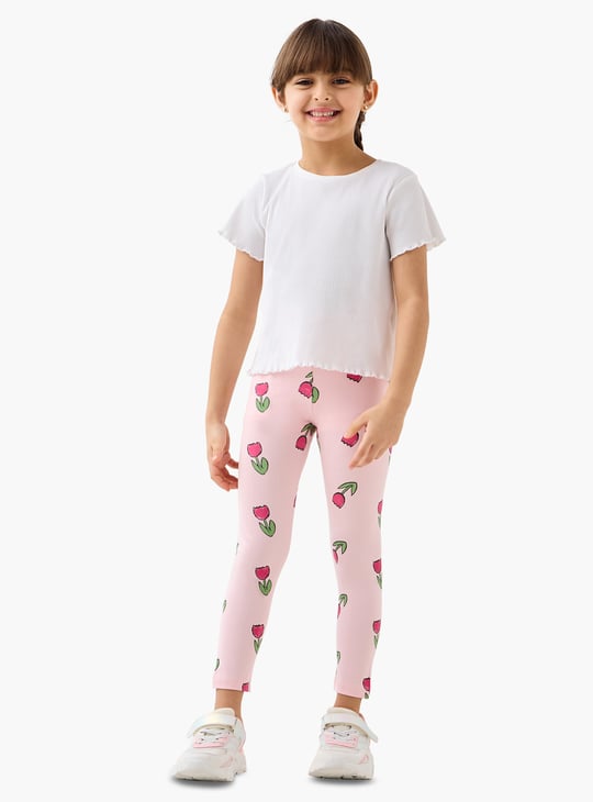 Juniors Tulip Print Leggings