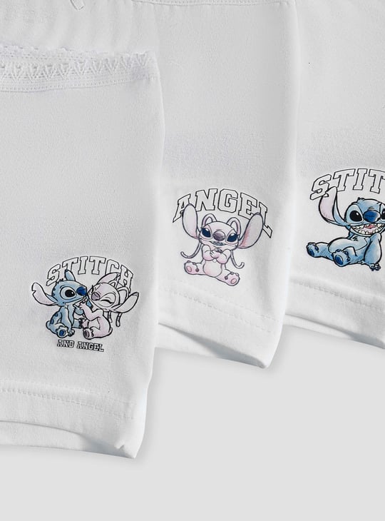 Juniors Stitch and Angel Print Boy Shorts - Set of 3
