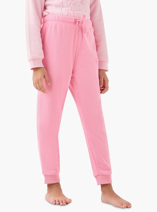 Juniors Unicorn Embroidered Fleece T-shirt and Pyjama Set
