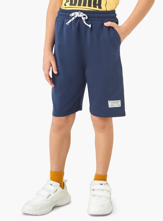 Juniors Solid Shorts with Drawstring Closure and Pockets