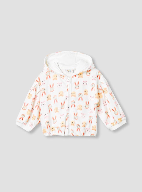 Juniors Animal Print Hooded Sweatshirt with Long Sleeves