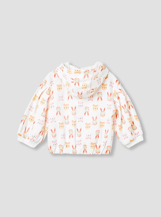 Juniors Animal Print Hooded Sweatshirt with Long Sleeves