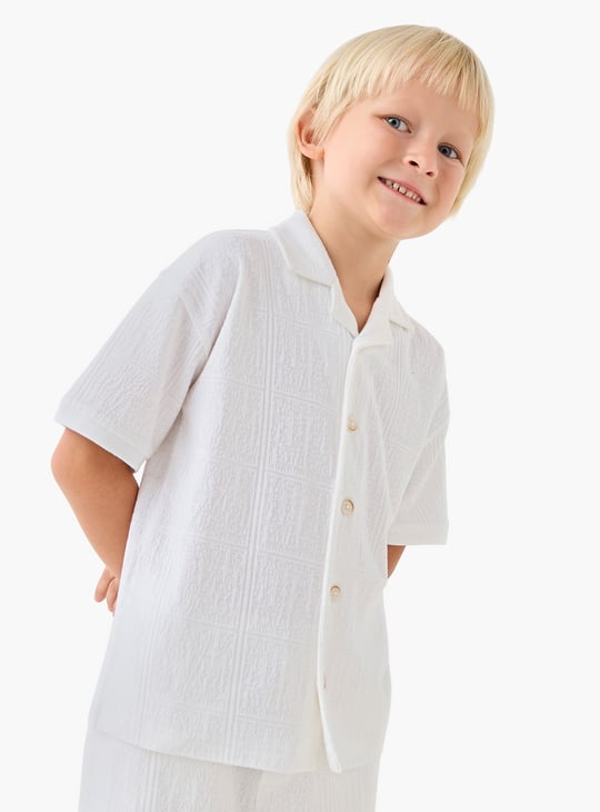 Juniors Textured Shirt and Shorts Set