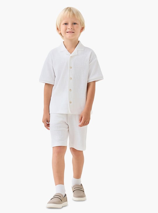 Juniors Textured Shirt and Shorts Set