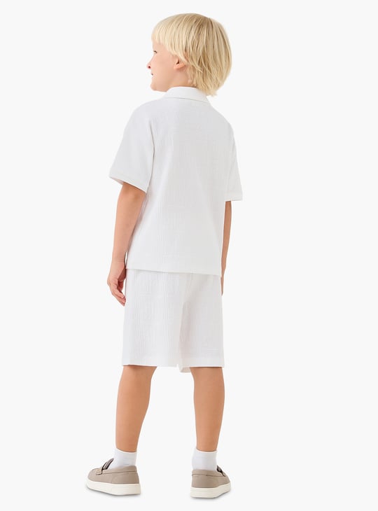 Juniors Textured Shirt and Shorts Set