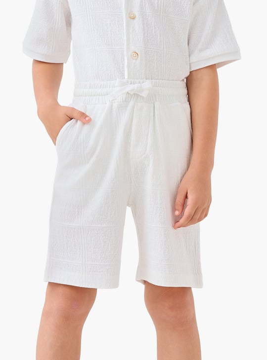 Juniors Textured Shirt and Shorts Set