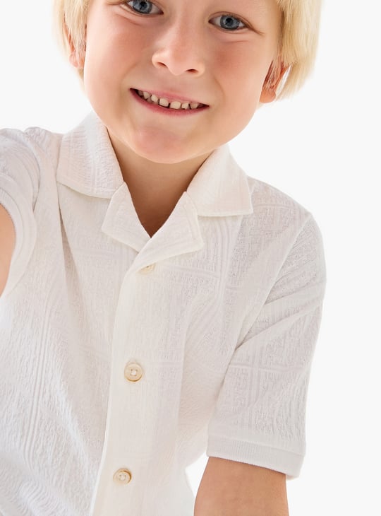 Juniors Textured Shirt and Shorts Set