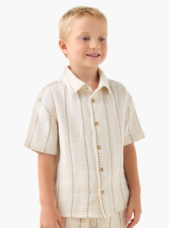 Juniors Embroidered Shirt and Shorts Set