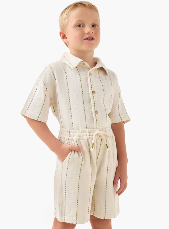 Juniors Embroidered Shirt and Shorts Set