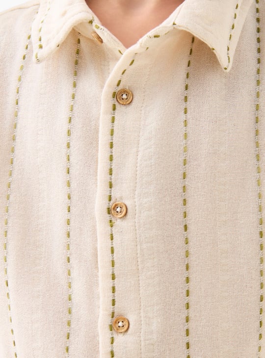 Juniors Embroidered Shirt and Shorts Set