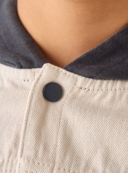 Juniors Contrast Hood Shirt