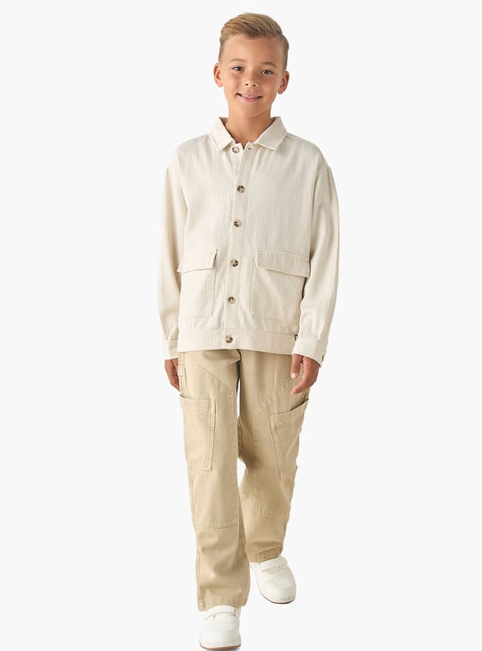 Juniors Herringbone Shirt with Pockets