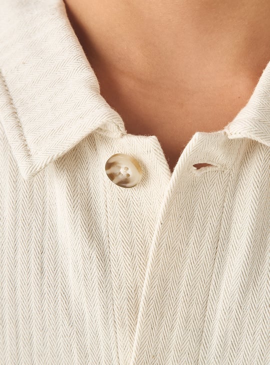 Juniors Herringbone Shirt with Pockets
