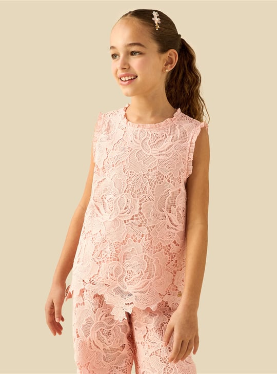 Lace Detail Top and Pants Set