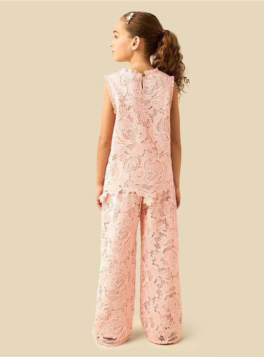 Lace Detail Top and Pants Set