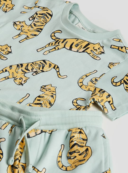 Boys Printed T-shirt and Shorts Set