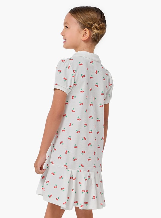 Juniors Cherry Print Drop Waist Dress