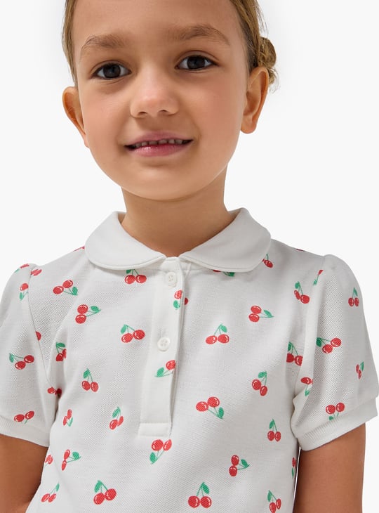 Juniors Cherry Print Drop Waist Dress