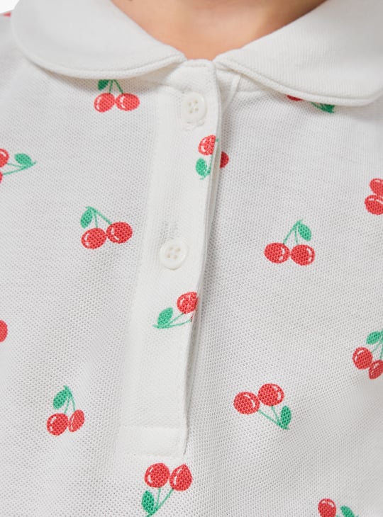 Juniors Cherry Print Drop Waist Dress