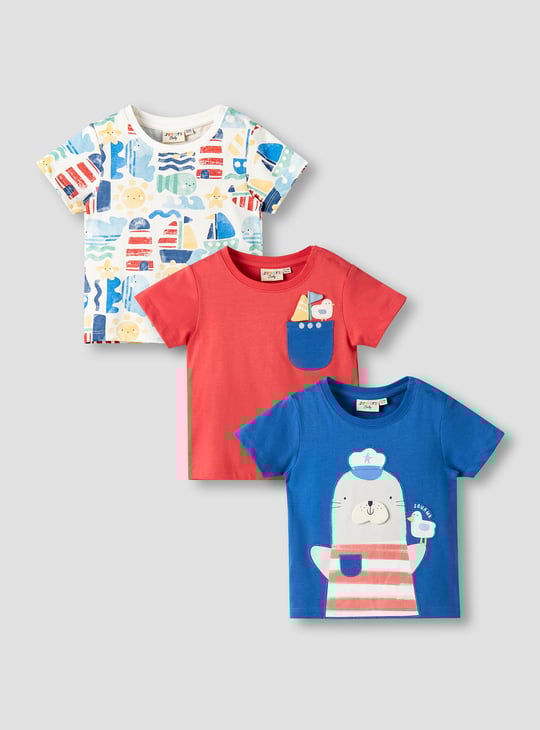 Juniors Sailors Print T-shirt - Set of 3
