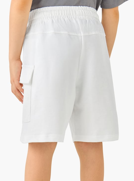 Mickey Mouse and Donald Duck Print Shorts with Cargo Pocket
