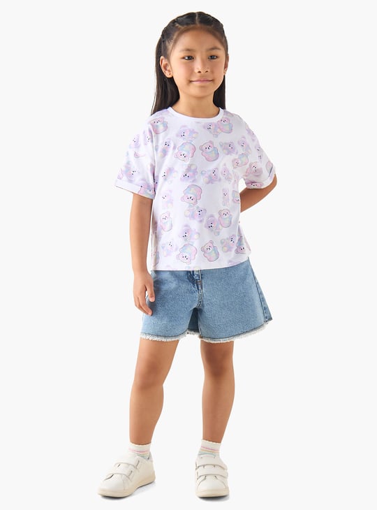 Juniors Bear Print T-shirt