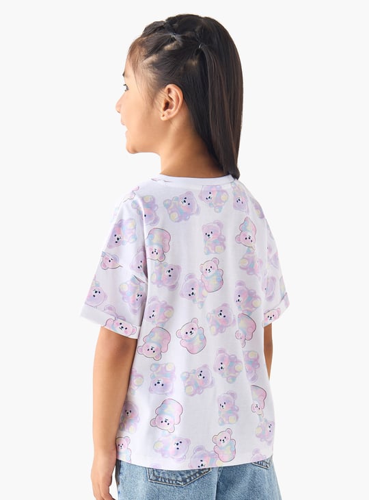 Juniors Bear Print T-shirt