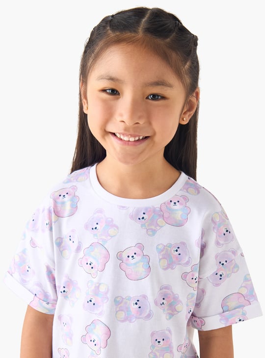 Juniors Bear Print T-shirt