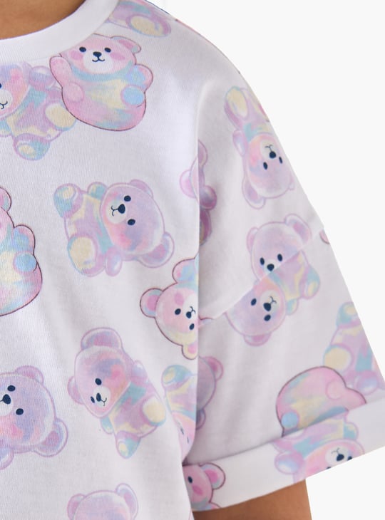 Juniors Bear Print T-shirt