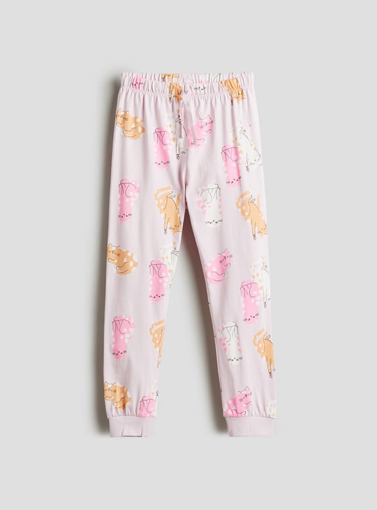 Girls Printed T-shirt and Pyjamas Set - Pack of 2