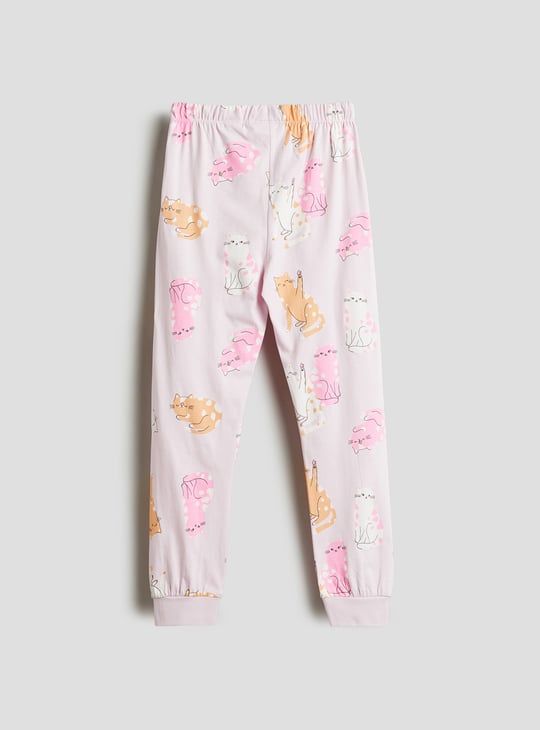 Girls Printed T-shirt and Pyjamas Set - Pack of 2