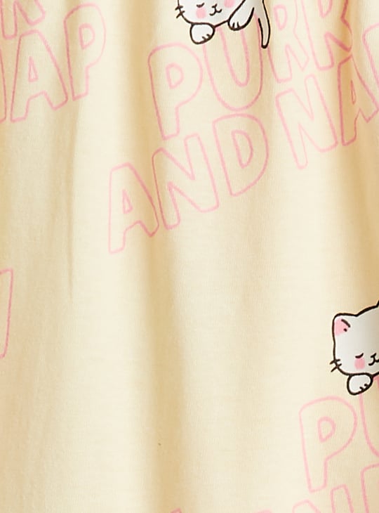 Girls Printed T-shirt and Pyjamas Set - Pack of 2