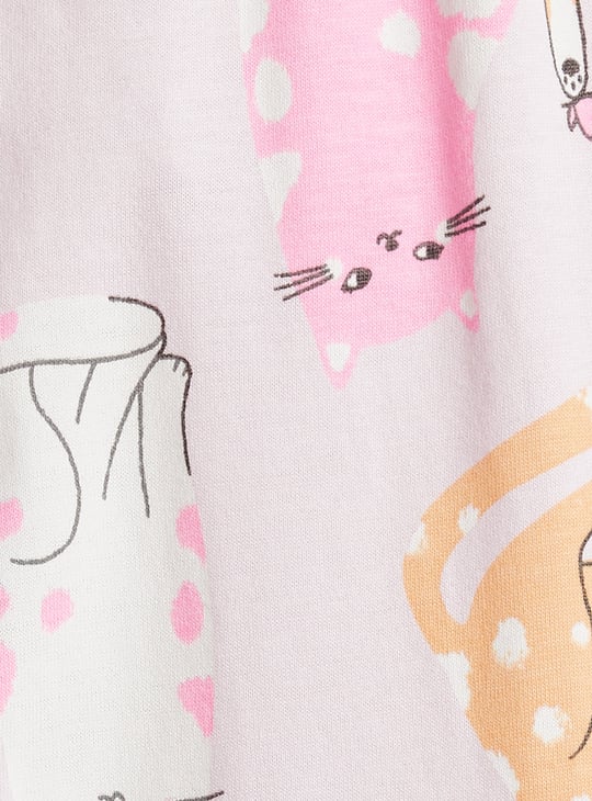 Girls Printed T-shirt and Pyjamas Set - Pack of 2