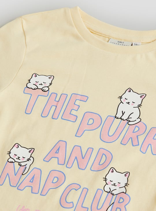 Girls Printed T-shirt and Pyjamas Set - Pack of 2