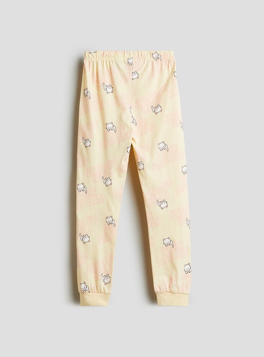 Girls Printed T-shirt and Pyjamas Set - Pack of 2