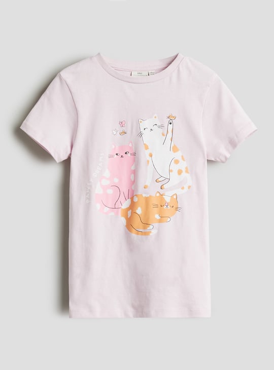 Girls Printed T-shirt and Pyjamas Set - Pack of 2
